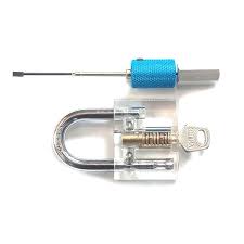 2pcs Disk Detainer Lock Pick with a Clear Practice Lock