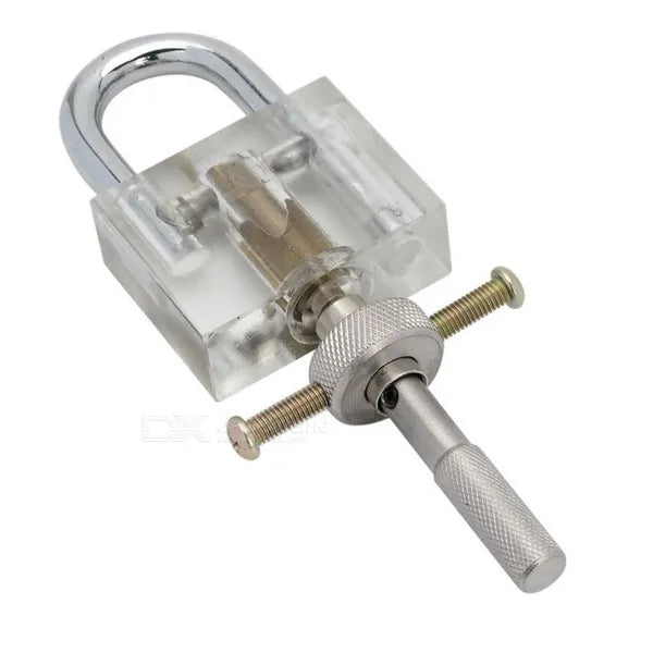 2pcs Disk Detainer Lock Pick with a Clear Practice Lock